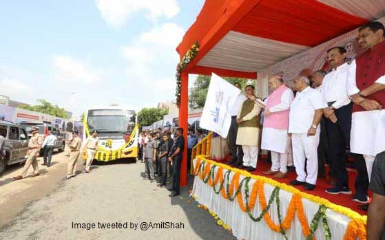 Shah lauds Mission Million Trees, flags off EV buses